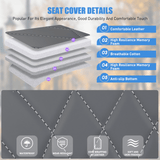 Nilight Car Seat Cushion Cover Gray Geometric Embroidered Leather Front Seats Waterproof Anti-Slip Comes with Storage Bag Wraps Bottom Fits Cars Sedan Van SUV Truck, view 3