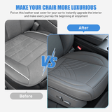 Nilight Car Seat Cushion Cover Gray Geometric Embroidered Leather Front Seats Waterproof Anti-Slip Comes with Storage Bag Wraps Bottom Fits Cars Sedan Van SUV Truck, view 4