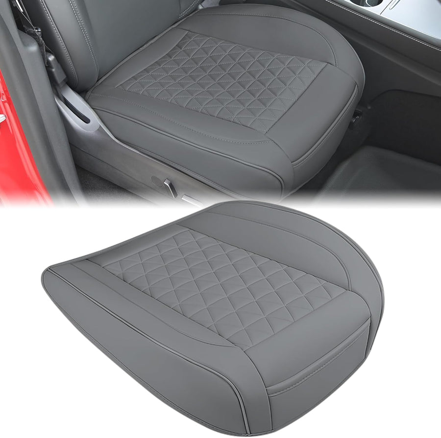 Nilight Car Seat Cushion Cover Gray Leather Front Seats Waterproof Anti-Slip with Storage Bag Wraps Bottom Fits Cars Sedan Van SUV Truck
