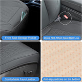 Nilight Car Seat Cushion Cover Gray Leather Front Seats Waterproof Anti-Slip with Storage Bag Wraps Bottom Fits Cars Sedan Van SUV Truck, view 4