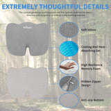 Nilight Car Seat Cushion Gray Velvet Gel Memory Foam Seats Soft and Comfortable Suitable for Daily Life and Driving Relieves Sciatica and Tailbone Pain Improves Drive Vision, view 3