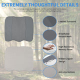 Nilight Car Seat Cushion Grey Leather Breathable Mesh Splicing Cushion Memory Foam Suitable for Daily Life Driving Relieves Sciatica and Tialbone Pain Improves Drive Visibility, view 3