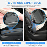 Nilight Car Seat Cushion Grey Leather Breathable Mesh Splicing Cushion Memory Foam Suitable for Daily Life Driving Relieves Sciatica and Tialbone Pain Improves Drive Visibility, view 4