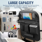 Nilight Car Seatback Organizer 1PC Black PU Leather Universal | Foldable Tray Tablet Holder Tissue Box Removable Bucket Waterproof Storage Bag for Cars Vans SUVs MPVs Pickup Trucks, view 4