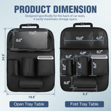 Nilight Car Seatback Organizer 2PCS Black PU Leather Universal | Foldable Tray Tablet Holder Tissue Box Removable Bucket Waterproof Storage Bag for Cars Vans SUVs MPVs Pickup Trucks, view 2