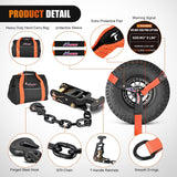 Nilight Car Tie Down Straps with Chain Hook Anchors 4 Pack Adjustable Wheel Straps 2 Inch x 96 Inch Lasso Style 3,674 lbs Safe Working Load Comes with Bag for Truck Cars UTV Orange, view 2