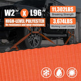 Nilight Car Tie Down Straps with Chain Hook Anchors 4 Pack Adjustable Wheel Straps 2 Inch x 96 Inch Lasso Style 3,674 lbs Safe Working Load Comes with Bag for Truck Cars UTV Orange, view 4