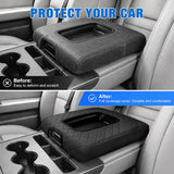 Nilight Center Console Cover Fit for Chevy GMC Silverado Sierra 2014-2018 | for Silverado Sierra 2014 15 16 17 2018 Jump Seat Accessories Middle Armrest Cover for Car Waterproof Nappa Leather, Black, view 4