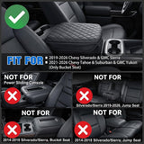 Nilight Center Console Cover Fit for Chevy GMC Silverado Sierra 2019-2026 | for Tahoe Yukon Suburban 2021-2026 Bucket Seat Accessories Middle Armrest Cover for Car Waterproof Leather Arm Rest Cushion, view 3