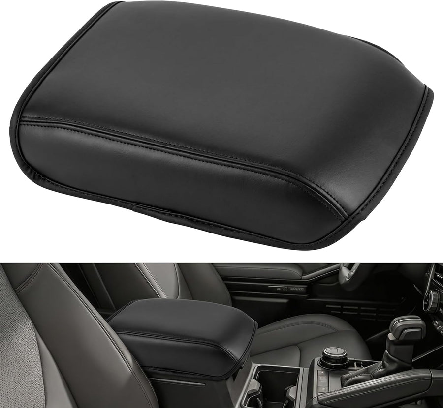 Nilight Center Console Cover Fit for Toyota Tacoma 2024 2025 2026 Armrest | Nappa Leather Armrest Cover for Toyota Accessories Waterproof Middle Console Cushion Anti-Scratch Car Arm Rest Box Pad, Black