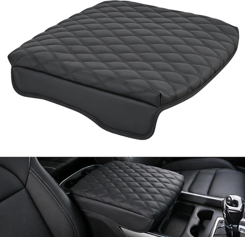 Nilight Center Console Cover for Dodge Ram 1500/2500/3500 2019-2025 2026 | for Ram Bucket Seat Accessories Nappa Leather Armrest Cover for Car Waterproof Anti-Scratch Middle Arm Rest Cushion, Black