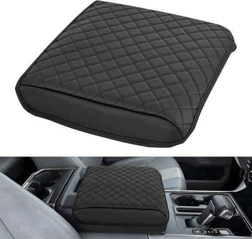 Nilight Center Console Cover for Ford F150 2021-2025 2026 Armrest Cushion | Nappa Leather Armrest Cover for Ford Car Accessories Waterproof Middle Console Cushion (Only fit for Work Surface Console)