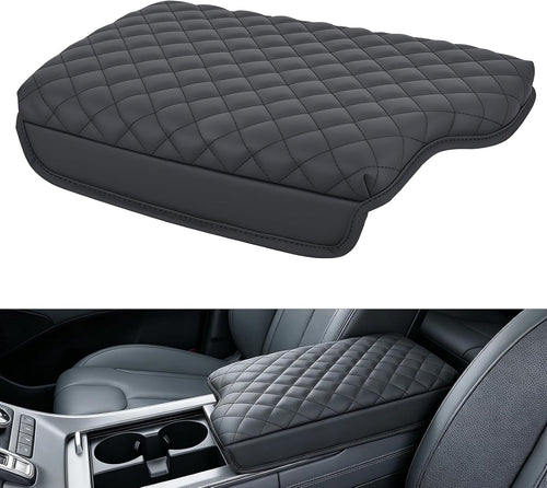 Nilight Center Console Cover for Hyundai Palisade 2019-2025 Armrest Cushion | Premium Nappa Leather Armrest Cover for Car Waterproof Center Console Pad Protector Anti-Scratch Arm Rest Box Cover, Black