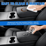 Nilight Center Console Cover for Hyundai Sonata 2015-2019 Armrest Cushion | for Sonata 2015 2016 2017 2018 2019 Nappa Leather Armrest Cover for Car Waterproof Center Console Pad Protector, Black, view 6