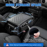 Nilight Center Console Cover for Jeep Wrangler JL Gladiator JT 2018-2026 | Nappa Leather Armrest Cover for Car with Storage Pocket Waterproof Center Console Pad Anti-Scratch Arm Rest Box Cover, Black, view 2