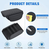 Nilight Center Console Cover for Jeep Wrangler JL Gladiator JT 2018-2026 | Nappa Leather Armrest Cover for Car with Storage Pocket Waterproof Center Console Pad Anti-Scratch Arm Rest Box Cover, Black, view 6
