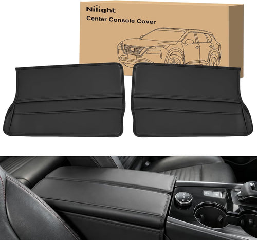 Nilight Center Console Cover for Nissan Rogue 2021-2026 Car Armrest Cushion | for Rogue 2021 22 23 24 25 2026 Accessories Middle Armrest Cover for Car Waterproof Leather with Side Storage Pocket, Black