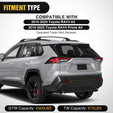 Nilight Class 3 Trailer Hitch 2 Inch Receiver Tow Hitch Compatible with 2019 2020 2021 2022 2023 2024 2025 Toyota RAV4 All 2019-2025 Toyota RAV4 Prime All Black Powder Coated, view 5