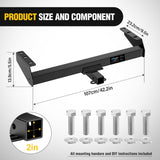 Nilight Class 3 Trailer Hitch 2 Inch Receiver Tow Hitch Compatible with Suzuki Equator 2009-2012, Nissan Frontier 2005-2026, Multi-Fit Hitch for Ball Mount Cargo Carrier Bike Rack, Black Powder Coated, view 2