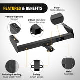 Nilight Class 3 Trailer Hitch 2 Inch Receiver Tow Hitch Compatible with Suzuki Equator 2009-2012, Nissan Frontier 2005-2026, Multi-Fit Hitch for Ball Mount Cargo Carrier Bike Rack, Black Powder Coated, view 4