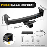 Nilight Class 3 Trailer Hitch 2 Inch Receiver Tow Hitch Compatible with Toyota Tacoma 2016 2017 2018 2019 2020 2021 2022 2023 Black Powder Coated, view 2