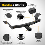 Nilight Class 3 Trailer Hitch Compatible with Honda CR-V 2017-2026, 2 Inch Receiver, Multi-Fit Tow Hitch for Ball Mount Cargo Carrier Bike Rack Tow Hook, Black Powder Coated, view 2