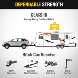 Nilight Class 3 Trailer Hitch Compatible with Honda CR-V 2017-2026, 2 Inch Receiver, Multi-Fit Tow Hitch for Ball Mount Cargo Carrier Bike Rack Tow Hook, Black Powder Coated, view 5