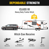 Nilight Class 3 Trailer Hitch Fits 1999-2017 Honda Odyssey 2 inch Hitch Receiver Multi-Fit Hitch to Receive Ball Mount Cargo Carrier Bike Rack Tow Hook Black, view 4