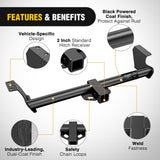 Nilight Class 3 Trailer Hitch Fits 1999-2017 Honda Odyssey 2 inch Hitch Receiver Multi-Fit Hitch to Receive Ball Mount Cargo Carrier Bike Rack Tow Hook Black, view 6