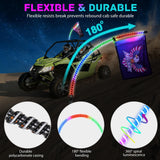 Nilight COB RGB LED Whip Light 1PC 4FT Spiral Lighted Antenna Whips | Bluetooth APP and Remote Control with DIY Chasing Patterns Music Sync and Spring Base for ATV UTV RZR Can Am and Truck, view 6