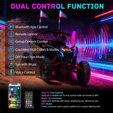 Nilight COB RGB LED Whip Light 2PCS 5FT Spiral Antenna Whips | Bluetooth APP and Remote Control with DIY Chasing Patterns Music Sync and Spring Base for ATV UTV RZR Can Am and Truck, view 3