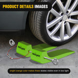 Nilight Combinable Tire Skates 4Pack – Rollback Tow Truck & Flatbed Carrier Accessories, Low Friction Skids for Locked Wheel Towing & Disabled Vehicle Recovery, 4000 lbs, Green, view 3