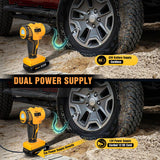 Nilight Cordless Tire Inflator 20V Rechargeable Air Compressor with Digital Gauge 150PSI Includes 12V Adapter, view 3