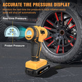 Nilight Cordless Tire Inflator 20V Rechargeable Air Compressor with Digital Gauge 150PSI Includes 12V Adapter, view 4