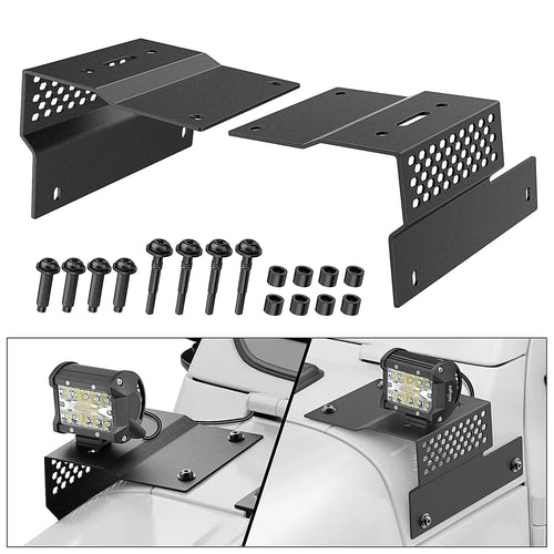 Nilight Cowl Pillar Windshield Mounts For 2018 2019 2020 2021 2022 Jeep Wrangler JL JLU