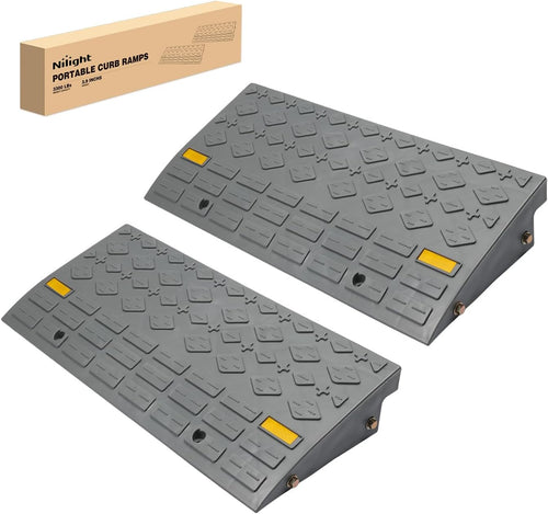 Nilight Curb Ramps 2 Pack, 3.9 inch Rise Durable Plastic Threshold Driveway Step Ramp for Scooter, Bikes, Motorcycle, Dolly, Lawn Mower