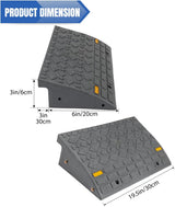 Nilight Curb Ramps 2 Pack, 5.9 inch Rise Durable Plastic Threshold Driveway Step Ramp for Scooter, Bikes, Motorcycle, Dolly, Lawn Mower, view 2