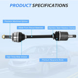 Nilight CV Axle Shaft Assembly Compatible with 2006 2007 2008 2009 2010 2011 2012 2013 2014 2015 Honda Civic L4 1.8L Half-Shaft Assemblies Replacement Front Wheel Driver Side, view 2