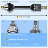 Nilight CV Axle Shaft Assembly | Compatible with 2009-2017 Volkswagen Tiguan 2015-2018 Audi Q3 Quattro 2009-2013 VW CC 2006-2008 Passat Front Driver Side, view 4