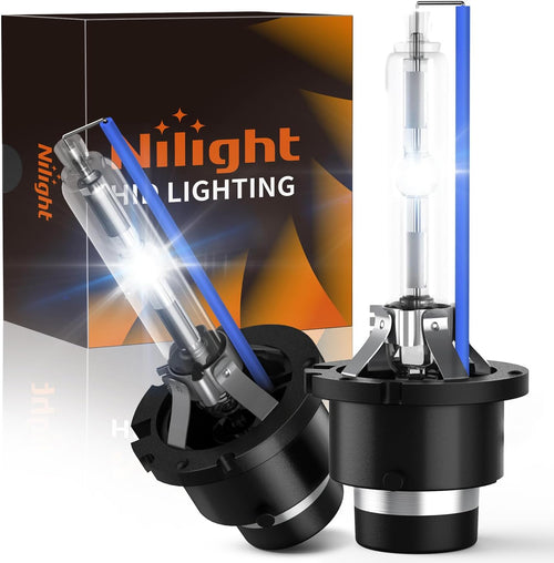 Nilight D4S HID Headlight Bulbs, 8000K Cool White D4S Bulb 35W High Low Beam Xenon Headlights Replacement, 2-Pack(NOT fit Halogen Headlight Assembly)