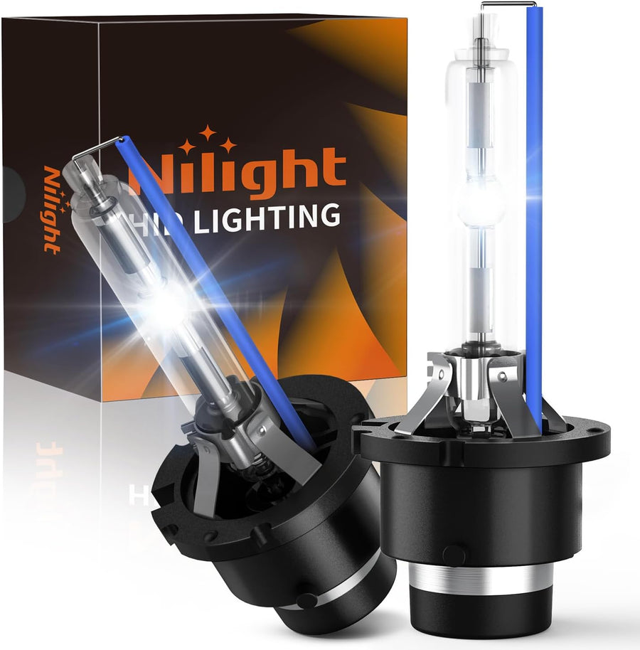 Nilight D4S HID Headlight Bulbs, 8000K Cool White D4S Bulb 35W High Low Beam Xenon Headlights Replacement, 2-Pack(NOT fit Halogen Headlight Assembly)