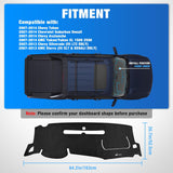 Nilight Dash Cover for 2007‑2013 Chevy Silverado / GMC Sierra 1500 2500 3500, Suede Dashboard Mat Sunshade Glare Dashboard Protector Truck Interior Accessories Black, view 2