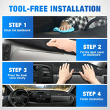 Nilight Dash Cover for 2007‑2013 Chevy Silverado / GMC Sierra 1500 2500 3500, Suede Dashboard Mat Sunshade Glare Dashboard Protector Truck Interior Accessories Black, view 5