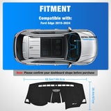 Nilight Dash Cover for Ford Edge 2015-2024, Custom Fit Suede Mat | Non-Slip Backing, Reduce Sun Glare and Protect the Dashboard from UV Exposure, view 2