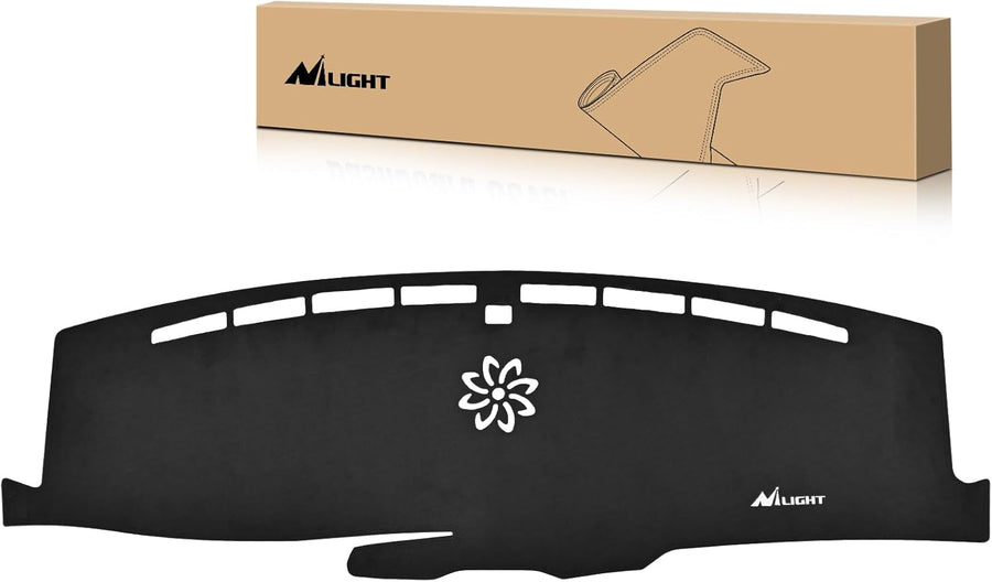 Nilight Dash Cover for Ford Explorer 2020 2021 2023 2024, Custom Fit Suede Dashboard Mat Non‑Slip Sunshade Glare Protector Interior Accessories Black