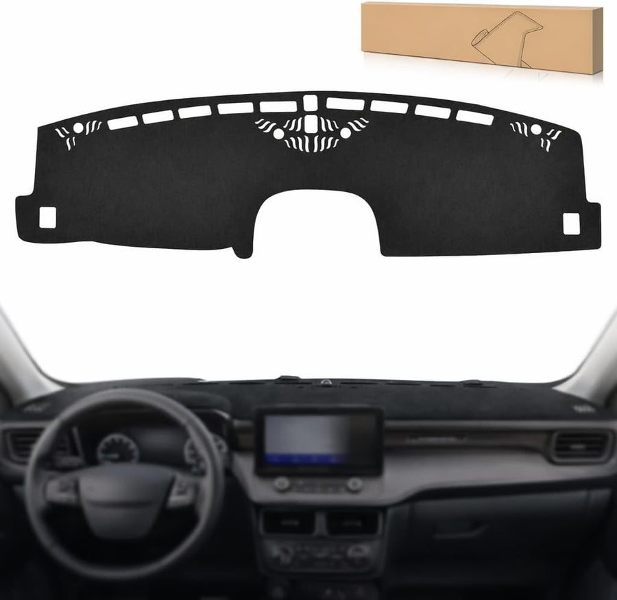 Nilight Dash Cover for Ford Maverick 2022-2024, Custom Fit Suede Dashboard Mat Non‑Slip Sunshade Glare Protector Interior Accessories Black