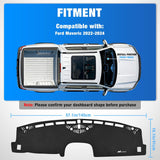 Nilight Dash Cover for Ford Maverick 2022-2024, Custom Fit Suede Dashboard Mat Non‑Slip Sunshade Glare Protector Interior Accessories Black, view 2