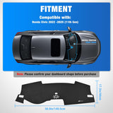 Nilight Dash Cover for Honda Civic 2022 2023 2024 2025, Custom Fit Suede Dashboard Mat Non‑Slip Sunshade Glare Protector Interior Accessories Black, view 2