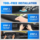 Nilight Dash Cover for Honda Civic 2022 2023 2024 2025, Custom Fit Suede Dashboard Mat Non‑Slip Sunshade Glare Protector Interior Accessories Black, view 5