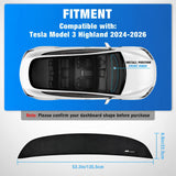 Nilight Dash Cover for Model 3 Highland 2024-2026, Custom Fit Suede Mat | Non-Slip Backing, Reduce Sun Glare and Protect the Dashboard from UV Exposure, view 2